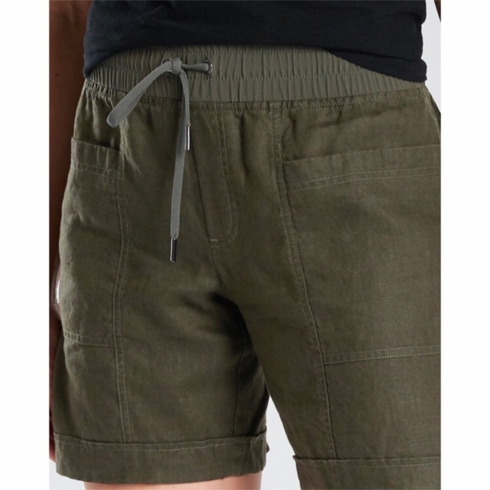 Athleta Cabo Linen 8” Shorts Olive Green 0 - Picture 2 of 10